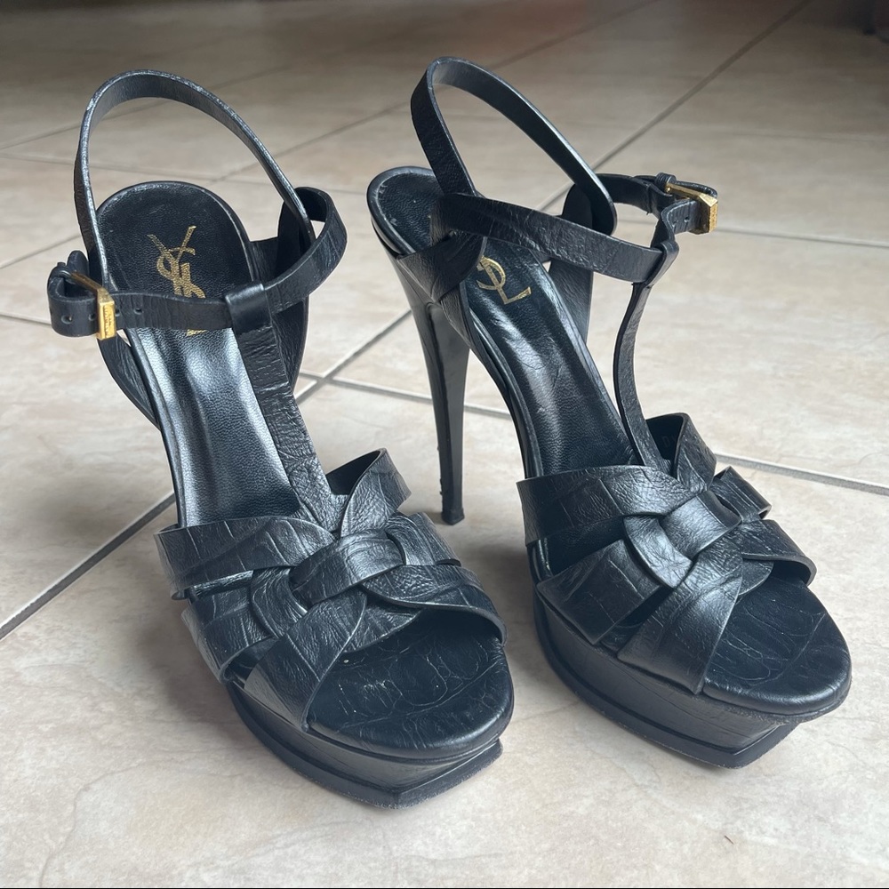 Saint Laurent tribute leather platform sandals